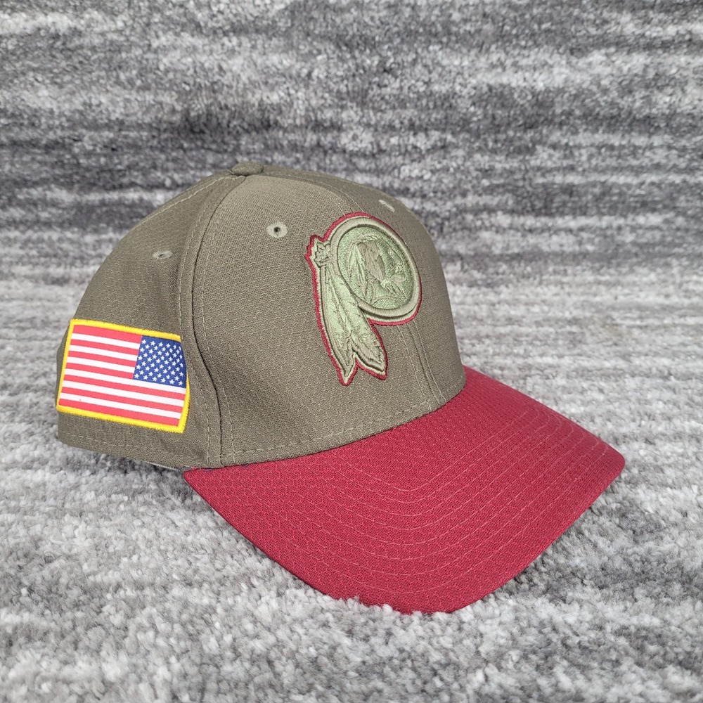 New Era Washington Redskins Salute To Service 39THIRTY Hat Small Med Olive‎ Red